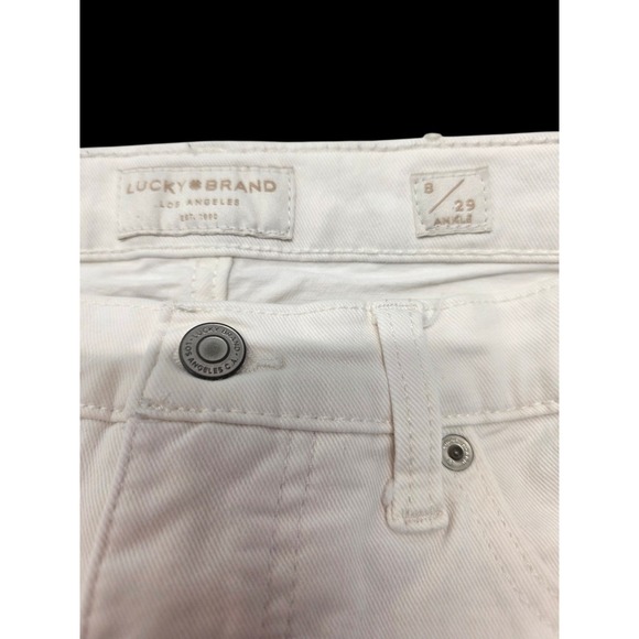 Lucky Brand Size 8/31 Solid White Denim Ava Mid-Rise Skinny Jeans 26" Inseam - Picture 7 of 11